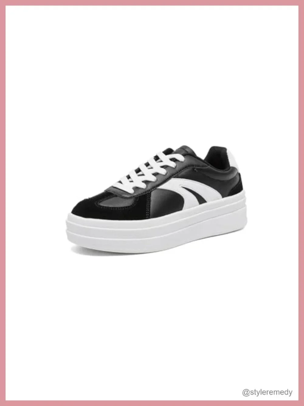Women's Platform Retro Fashion Sneakers Lace Detail Casual Walking Shoes Gum